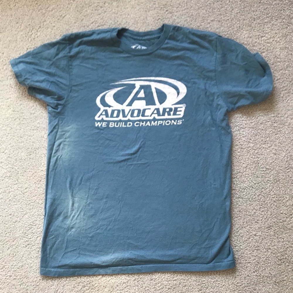 Teal Blue Advocare soft cotton T-shirt size Medium